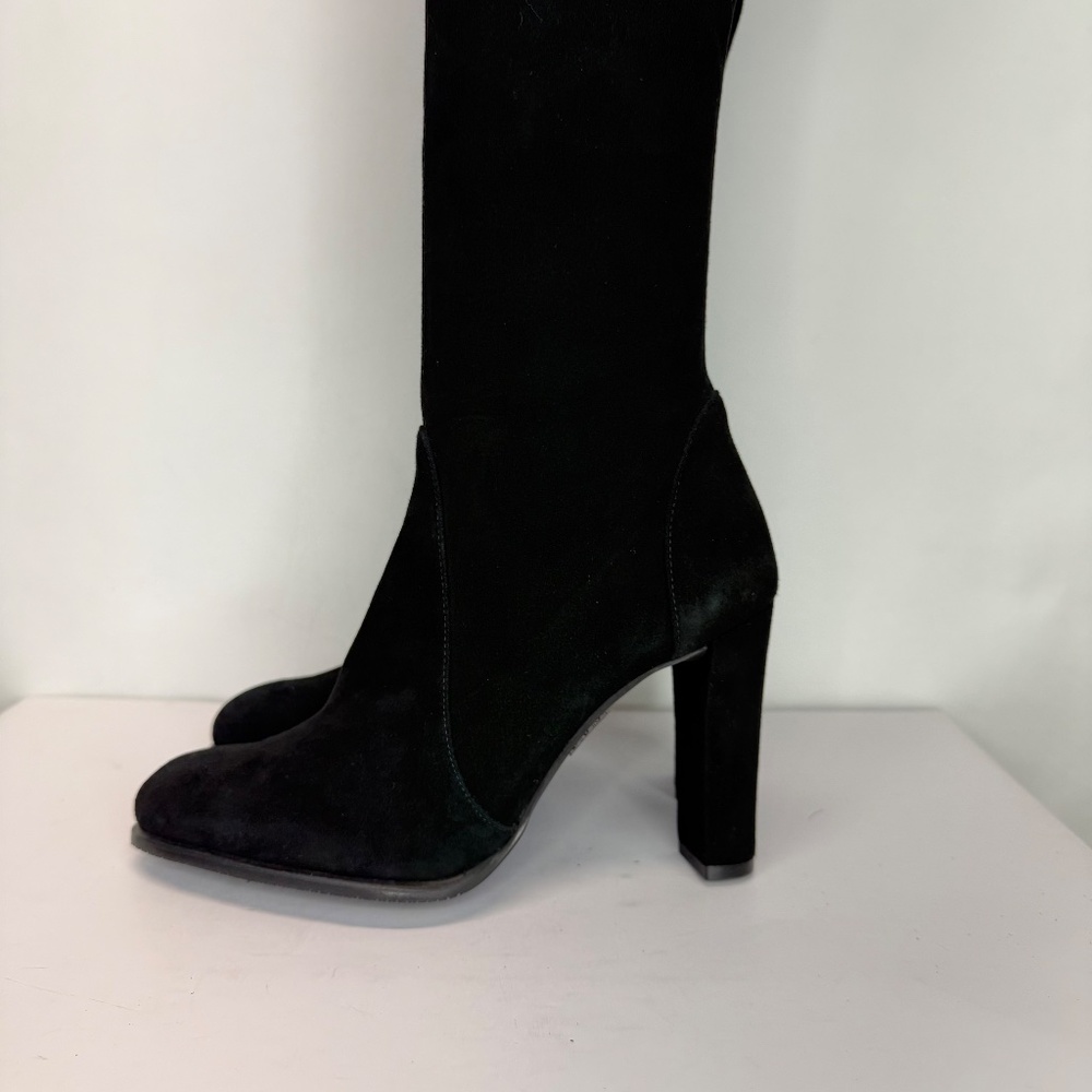 New Stuart Weitzman Highland Over The Knee Boot Black Suede Sz 9 - Picture 10 of 16